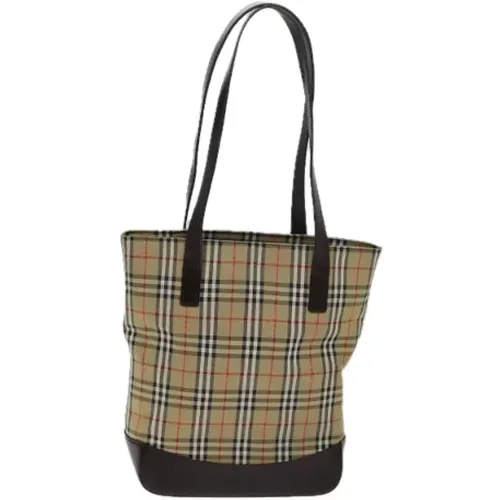 Pre-owned Tote Bags, female, , Size: ONE SIZE Pre-owned Canvas shoulder-bags - Burberry Vintage - Modalova