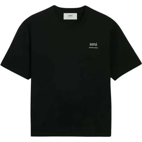 Logo-print cotton T-shirt , male, Sizes: S - Ami Paris - Modalova