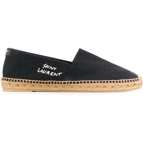Espadrilles, male, , Size: 7 1/2 US Canvas Logo Espadrilles - Saint Laurent - Modalova
