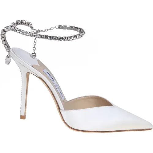 Crystal Ankle Strap Ivory Pumps , female, Sizes: 7 UK, 2 UK, 4 UK, 5 1/2 UK - Jimmy Choo - Modalova