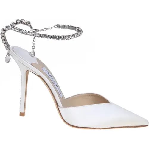 Crystal Ankle Strap Ivory Pumps , female, Sizes: 7 UK, 5 UK, 2 UK, 3 UK, 4 1/2 UK, 6 UK, 4 UK, 5 1/2 UK - Jimmy Choo - Modalova