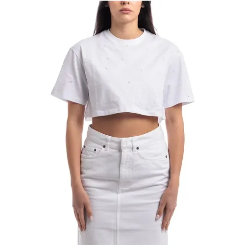 Studded Tee Shirt , female, Sizes: S, XS - Dondup - Modalova