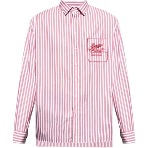 Casual Shirts, male, , Size: XS Striped Shirt with Pegaso - ETRO - Modalova