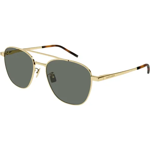 Gold/Green Sunglasses SL 531 , unisex, Sizes: 57 MM - Saint Laurent - Modalova