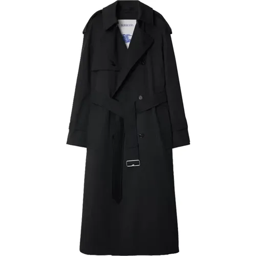 Grauer Melange Trenchcoat für Frauen - Burberry - Modalova