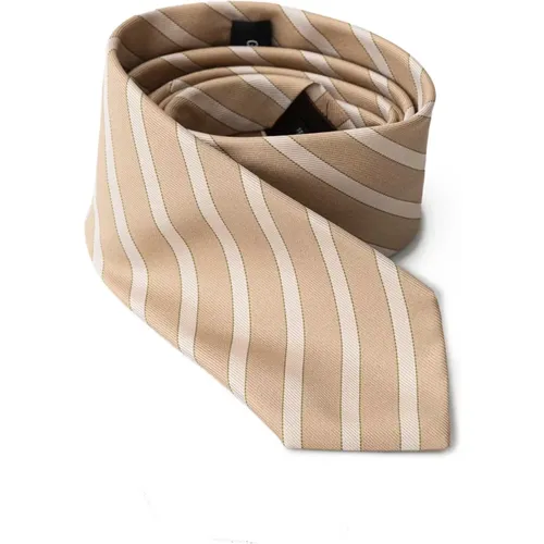 Ties, male, , Size: ONE SIZE Gold Silk Tie - Giorgio Armani - Modalova