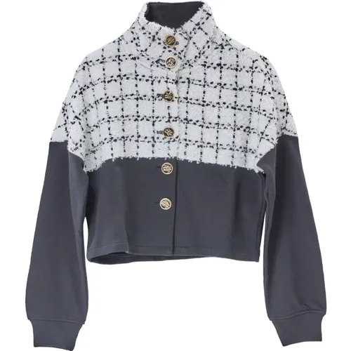 Light Jackets, female, , Size: XS Bouclé Mix Jacket - Karl Lagerfeld - Modalova