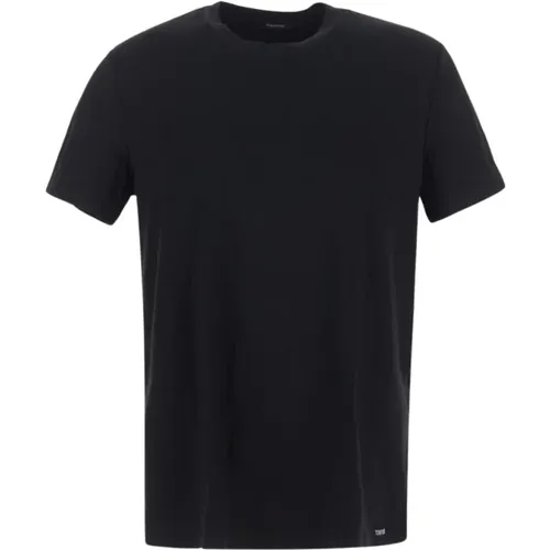Klassisches Crewneck T-Shirt , Herren, Größe: M - Tom Ford - Modalova