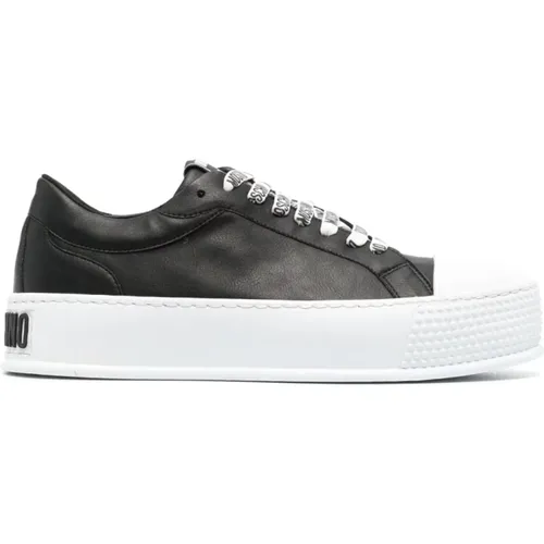 Geprägte-Logo Low-Top Sneakers , Herren, Größe: 42 EU - Moschino - Modalova