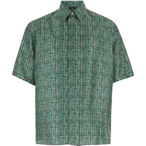 Short Sleeve Shirts, male, , Size: L Shirts Green - Fendi - Modalova