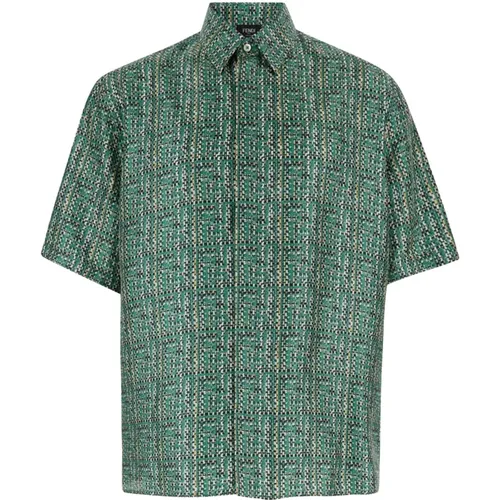 Short Sleeve Shirts,Mintgrüne Stylische Hemden - Fendi - Modalova