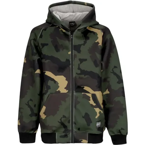 Zip-throughs, male, , Size: M Camo Hooded Neoprene Jacket - Propaganda - Modalova