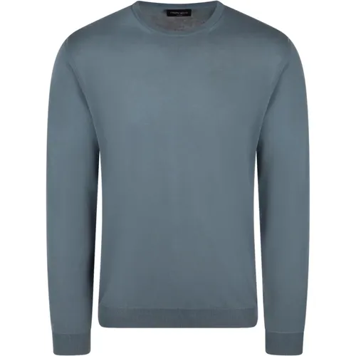 Cotton Crewneck Sweater , male, Sizes: S, L, M, XL - Roberto Collina - Modalova