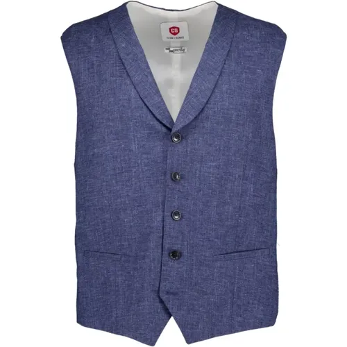 Blaue Gilets , Herren, Größe: XL - Club Of Gents - Modalova