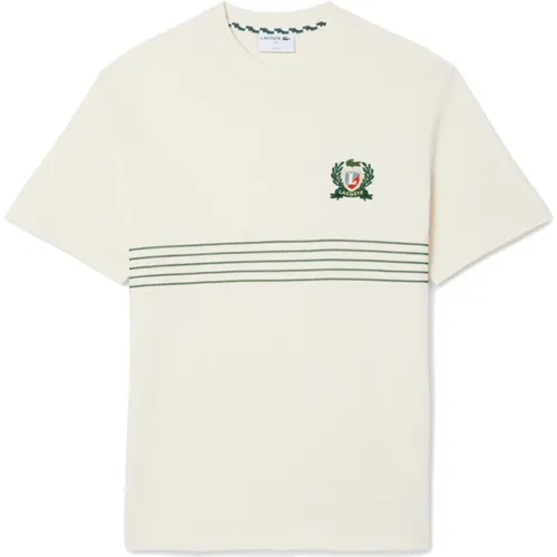 T-Shirts, male, , Size: L Embroidered Badge T-shirt - Lacoste - Modalova