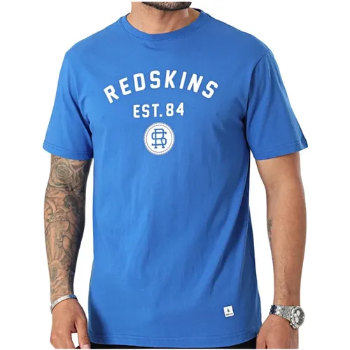 Bedrucktes Logo T-Shirt - Blau , Herren, Größe: XL - Redskins - Modalova