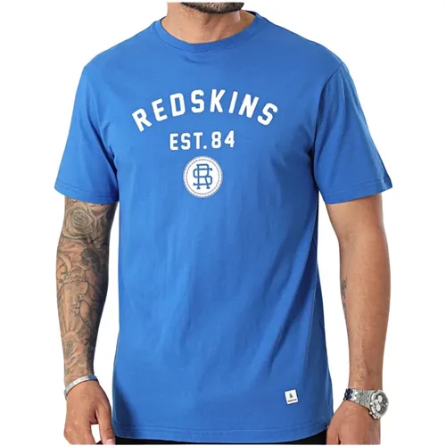 Bedrucktes Logo T-Shirt - Blau , Herren, Größe: L - Redskins - Modalova