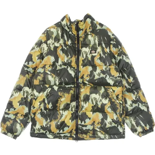 Winter Jackets, male, , Size: S Camo Print Down Jacket Water-Repellent - Dickies - Modalova