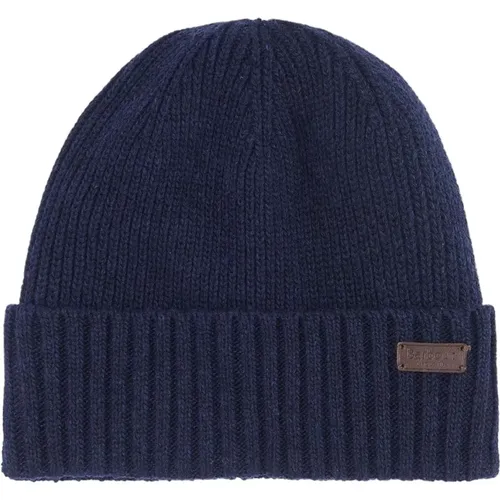 Navy Carlton Beanie Hat , male, Sizes: ONE SIZE - Barbour - Modalova