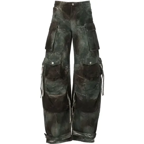 Wide Trousers, female, , Size: W26 Camouflage Cargo Pants - The Attico - Modalova