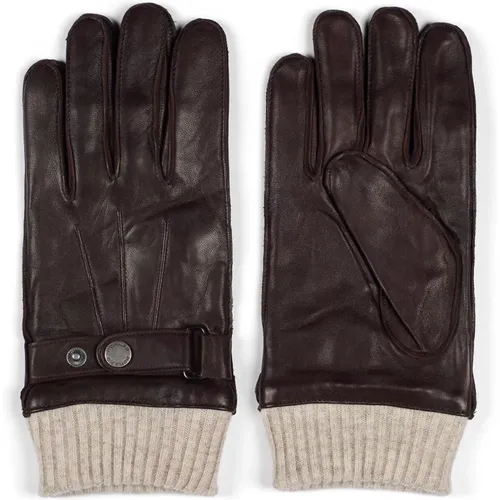 Gloves, male, , Size: M Dark Leather Gloves Premium Quality - Howard London - Modalova