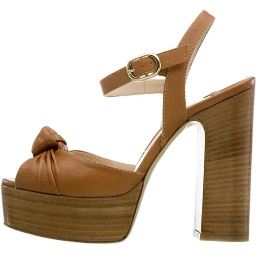High Heel Leather Sandals , female, Sizes: 2 UK, 2 1/2 UK - Roberto Festa - Modalova