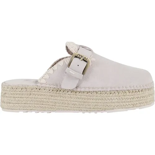 Mules, female, , Size: 8 US Jute Clog Suede Platform Sandal - Mou - Modalova