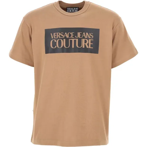 Iconic Baumwoll T-Shirt - Versace Jeans , Herren, Größe: S - Versace Jeans Couture - Modalova