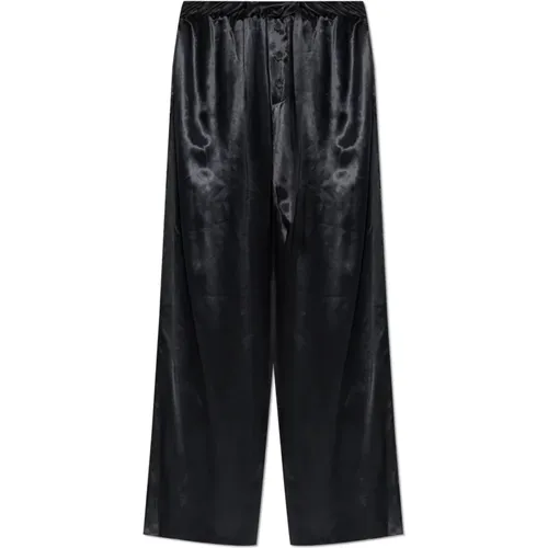 Wide Trousers, male, , Size: W42 Loose-fitting satin trousers - Salvatore Ferragamo - Modalova