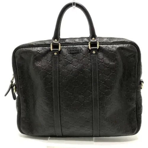 Pre-owned Leder aktentasche - Gucci Vintage - Modalova