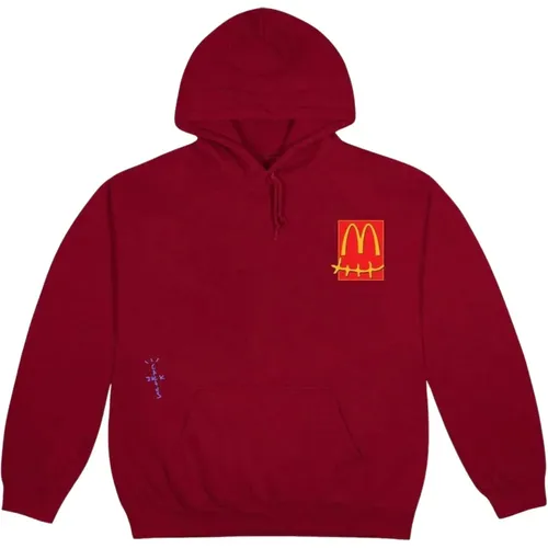 Burgundy Utopia Sticker Hoodie Limited Edition , Herren, Größe: S - Travis Scott - Modalova