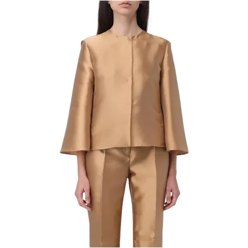 Light Jackets, female, , Size: L Twill Jacket - alberta ferretti - Modalova