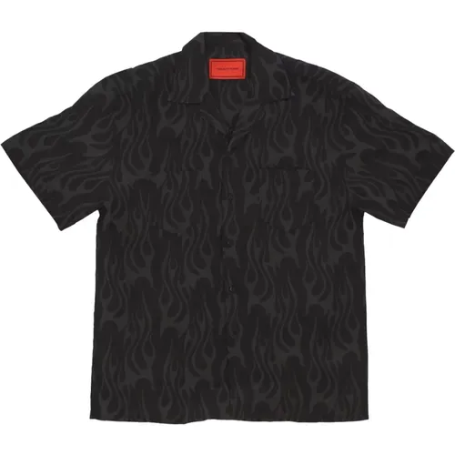 Flames Aop Shirt Short Sleeve , male, Sizes: XS, L, S - Vision OF Super - Modalova