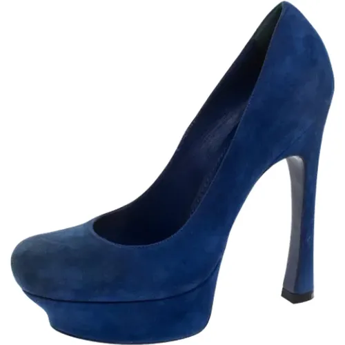 Pre-owned Pumps, female, , Size: 8 1/2 US Pre-owned Suede heels - Yves Saint Laurent Vintage - Modalova