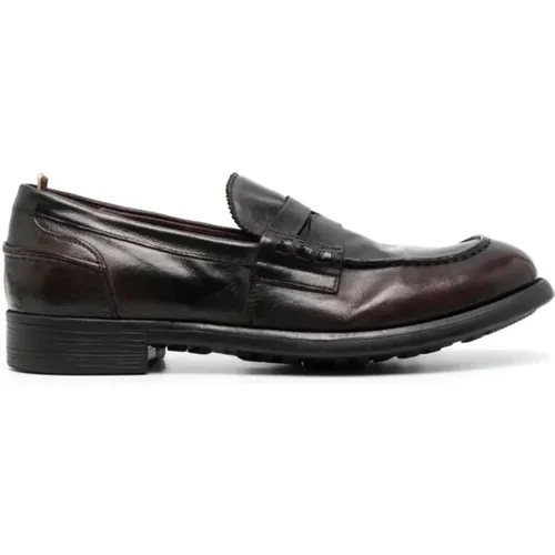 Loafers, male, , Size: 8 1/2 US Leather Loafers Chronicle Style - Officine Creative - Modalova