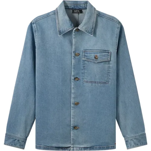 Denim Jacke , Herren, Größe: M - A.P.C. - Modalova