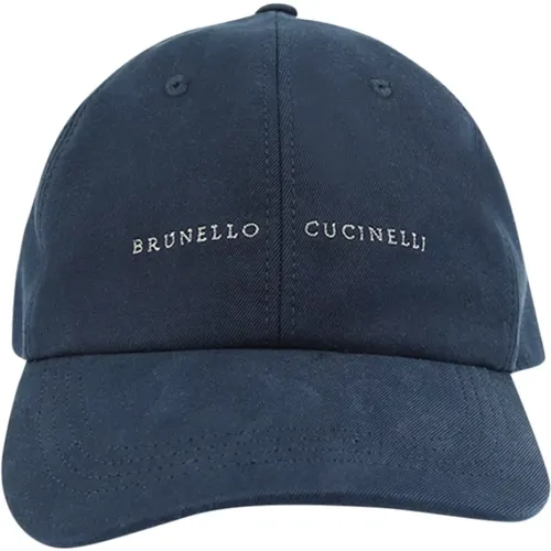 Caps,Bestickte Baumwollmütze - BRUNELLO CUCINELLI - Modalova