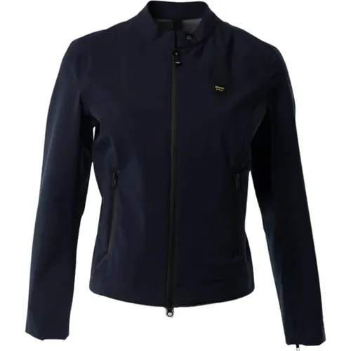 Monochromeeoprene Jacket with Zipper Closure , female, Sizes: M - Blauer - Modalova