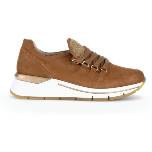 Cognac Leder Sneakers Comfort Basic - Gabor - Modalova
