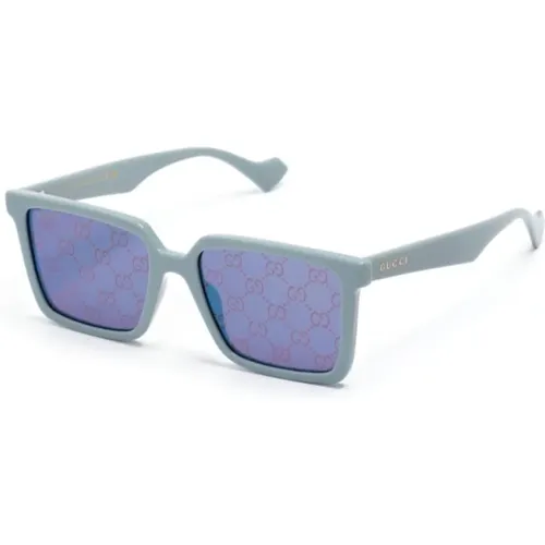 Blaue Sonnenbrille mit Zubehör , Herren, Größe: 55 MM - Gucci - Modalova