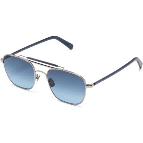 Sunglasses, unisex, , Size: 54 MM Gafilta SUN Silver Navy Sunglasses - Moscot - Modalova