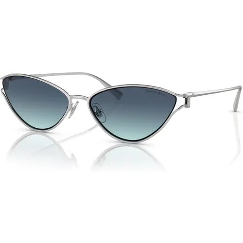 Sunglasses, female, , Size: 61 MM Silver Blue Shaded Sunglasses - Tiffany - Modalova