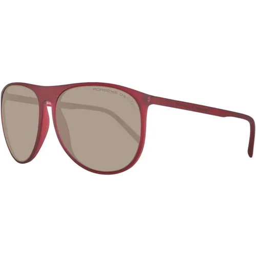 Sunglasses, unisex, , Size: ONE SIZE Burgundy Oval Sunglasses with UV Protection - Porsche Design - Modalova