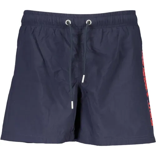 Blaue Herren Badehose mit Tasche , Herren, Größe: S - Cavalli Class - Modalova