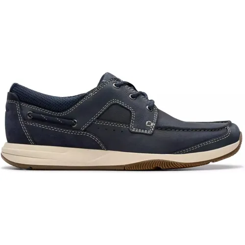 Nautischer Schnürschuh - Blau , Herren, Größe: 39 1/2 EU - Clarks - Modalova