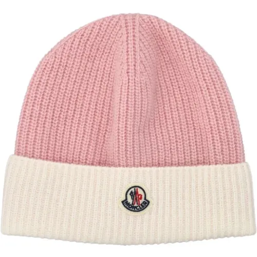 Rosa Kinder Beanie Mütze , Herren, Größe: 2XS - Moncler - Modalova