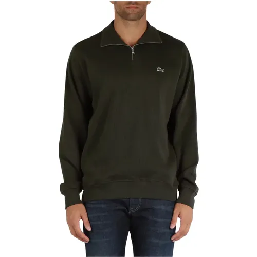 Klassischer Baumwoll-Sweatshirt mit Frontlogo-Patch , Herren, Größe: L - Lacoste - Modalova