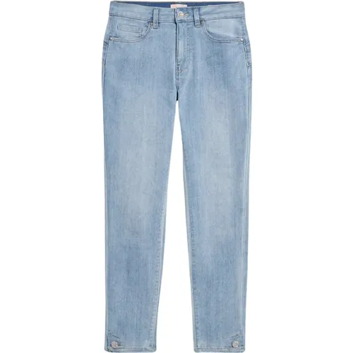Umweltfreundliche Skinny-Jeans mit Schmuckknöpfen , Damen, Größe: L - Oltre - Modalova