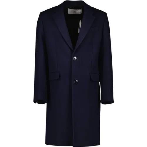 Navy Wool Coat Classic Style , male, Sizes: XL, L - Ami Paris - Modalova