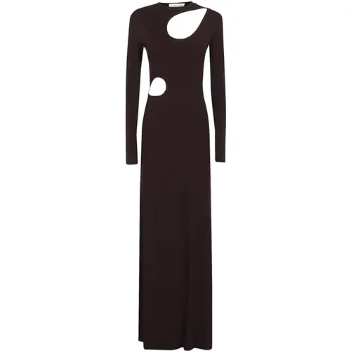 Braunes Kleid mit Aussparungen - Victoria Beckham - Modalova